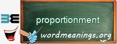 WordMeaning blackboard for proportionment